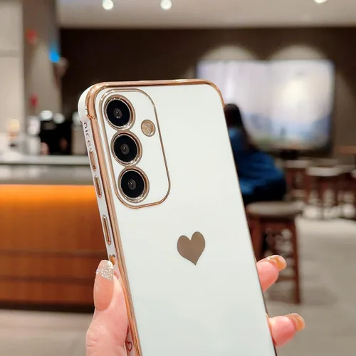 Vista 60 de phylla Funda de teléfono compatible con Samsung Galaxy A12 de 6.5 pulgadas, lindo corazón chapado en oro, elegante funda de lujo para mujer