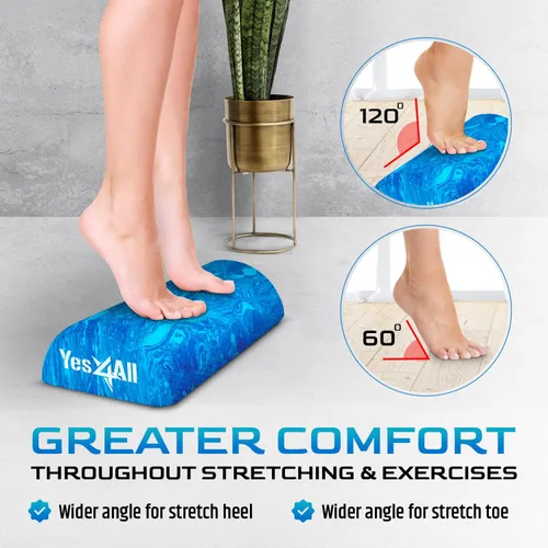 Vista 5 de Yes4All Rodillo de espuma firme de EVA para estiramiento, medio rodillo de espalda de yoga para masaje muscular para pilates, yoga, equilibrio
