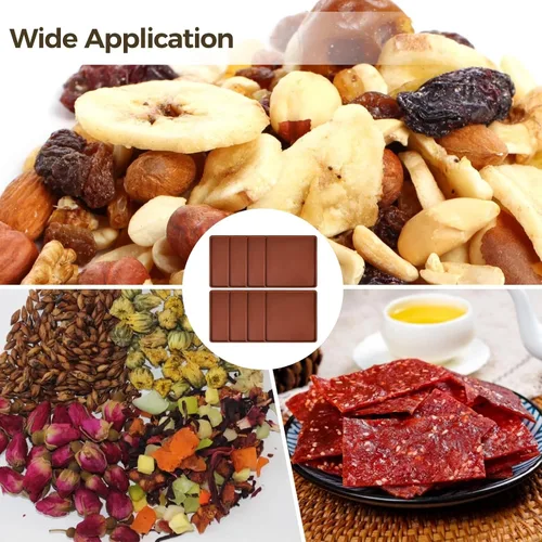 Vista 6 de 8 Pcs Silicone Dehydrator Sheets, 14 x 14 in Non-Stick Silicone Dehydrator Trays Compatible with Excalibur, with Edge, for Fruits, Vegetables, Meat