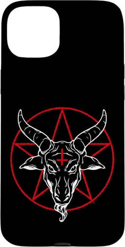 Vista 9 de iPhone 12/12 Pro Baphomet cabra - Estuche Satánico Pentagrama
