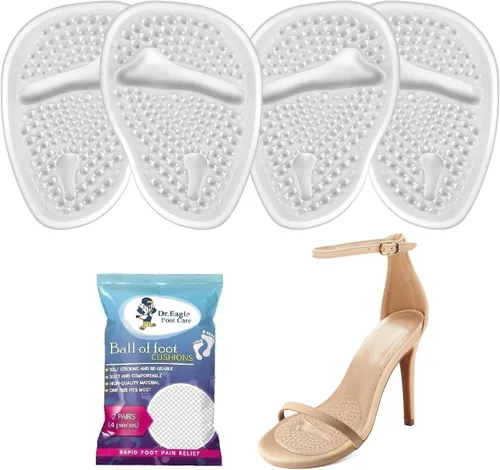 Vista 8 de Almohadillas metatarsianas Almohadillas metatarsianas para mujer Cojines de bola de pie para antepié, plantillas de zapatos de tacón alto