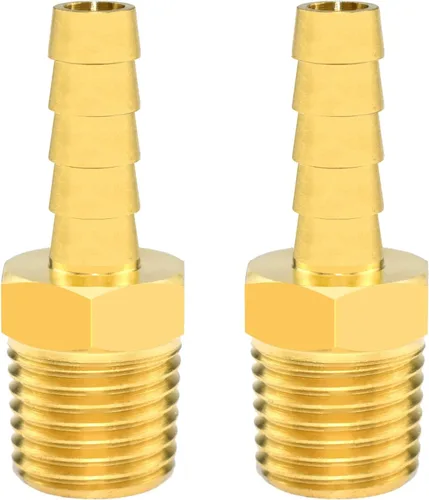 Vista 7 de SDTC Tech Paquete de 2 accesorios de púas de manguera de latón de 1/4 pulgadas de púa x 1/4 NPT macho adaptador de accesorios de tubería