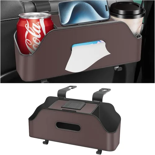 Vista 9 de zipelo Organizador de Apoyo de Cabeza y Asiento Trasero para Coche con Portavasos, Caja de Almacenamiento Colgante Multifuncional para Asiento