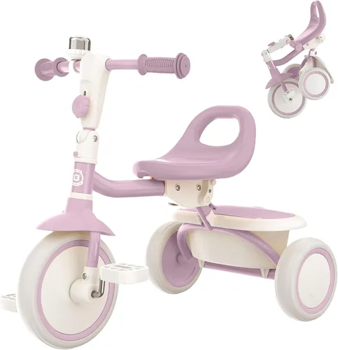 Vista 10 de besrey Triciclo para niños pequeños con campana, triciclo para niños de 18 meses a 5 años, triciclo para niños, bicicleta para niños de 1.5 a 5