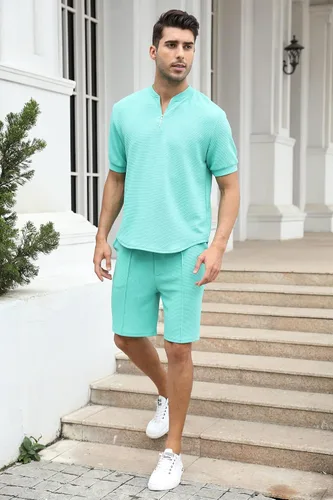 Vista 87 de FZNHQL Conjunto deportivo de moda para hombre, 2 piezas, casual, atlético, para correr, manga corta/larga, conjunto para hombre