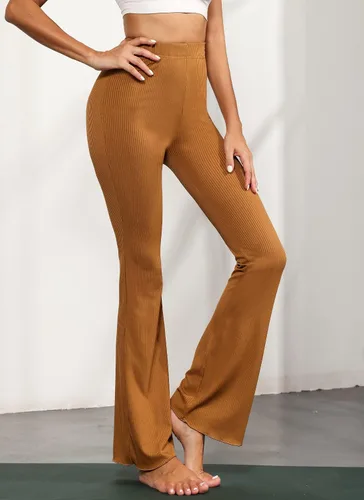 Vista 6 de Vssjavun Pantalones acampanados para mujer pantalones de yoga de pierna ancha cintura alta pantalones fluidos para descansar