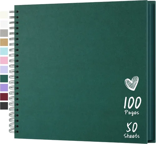 Vista 47 de Álbum de recortes de 7 x 7 pulgadas, álbum de recortes DIY de tapa dura de papel kraft, álbumes de fotos, 40 páginas, perfecto para fotos de 4 x 6