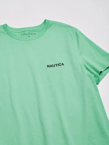 Vista 2 de Nautica - Camiseta de manga corta, color sólido y cuello redondo