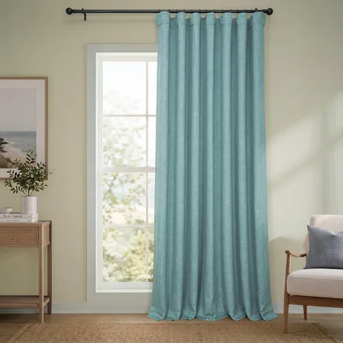 Vista 53 de HPD Half Price Drapes - Cortinas de lino sintético para sala de estar (2 paneles) - 100 pulgadas de ancho x 84 pulgadas de largo - Cortinas