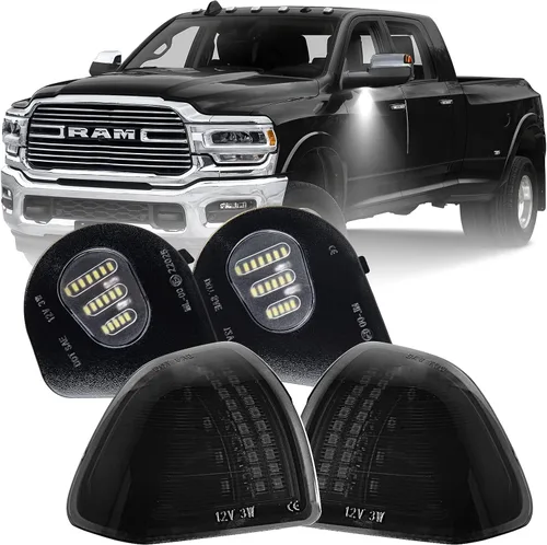 Vista 8 de Luces LED para placa de matrícula con clips de retención de metal para Dodge Ram 1500 2500 3500 2003-2018 lámpara de parachoques trasero 2PCS, 6000K