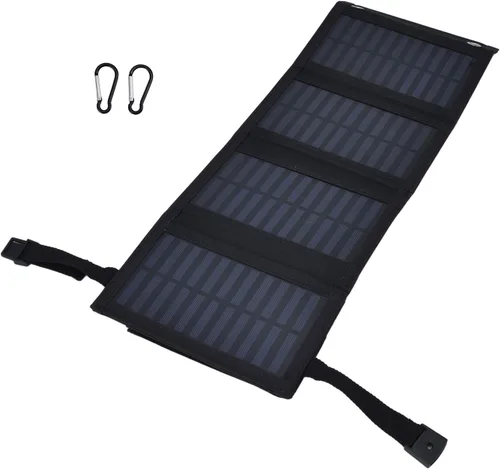 Vista 7 de plplaaoo Panel solar, cargador de batería solar, panel solar portátil, mantenedor de batería solar, alta tasa de conversión de 20 W, bolsa plegable