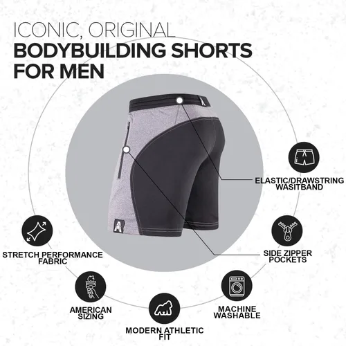 Vista 3 de Anthem Athletics Dominance 5 Inch Men's Gym Shorts - Zipper Pocket Short for Bodbybuilding, Lifting, Workout & Running
