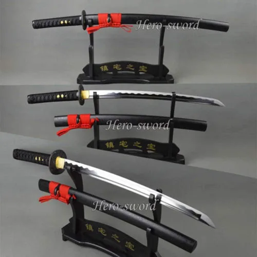 Vista 11 de Espada samurái Wakizashi hecha a mano, Katana de espiga completa, espada media, cuchillos japoneses hechos a mano listos para la batalla