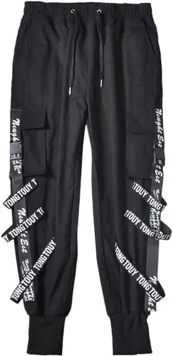 Vista 6 de DUDHUH Pantalones cargo para hombre Techwear Hip Hop Harem Pantalones Streetwear Fashion Tactical Track Jogger Pantalones