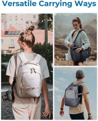 Vista 7 de BAGSMART Mochila para cámara, DSLR SLR SLR - Bolsas para cámara pequeña para fotógrafos compatibles con Sony Canon Nikon, correa para el hombro