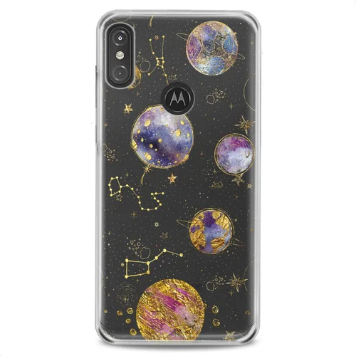 Vista 14 de Funda de TPU compatible con Motorola G9 G8 Plus G7 E20 P40 Z4 Edge 20 G22 Stylus Galaxy suave colorido patrón abstracto púrpura estrellas claro gato