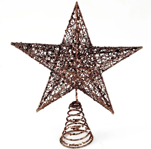 Vista 21 de BinaryABC Estrella para árbol de Navidad, adornos brillantes para decoración del árbol de Navidad, 7.9 in (negro) Durable Iron with a Glittering