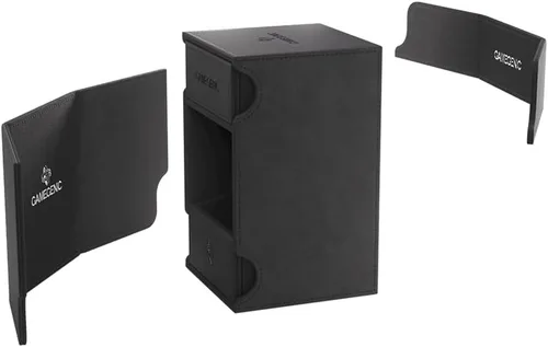 Vista 5 de Watchtower 100+ XL Caja de Cartas Convertible - Almacenamiento de Cartas con Doble Funda - Protector de Juego de Cartas - Superficie Nexofyber Negro