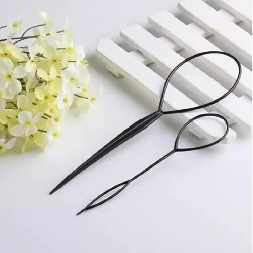 Vista 3 de Pinzas de metal para cabello grueso, herramienta de peinado para adultos y niños, herramienta de trenzado, pinza de pelo floral, horquilla