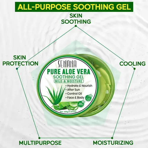 Vista 4 de Hidratante corporal y facial con infusión de aloe, crema hidratante natural con aloe vera, cuidado de la piel para piel seca, antiarrugas