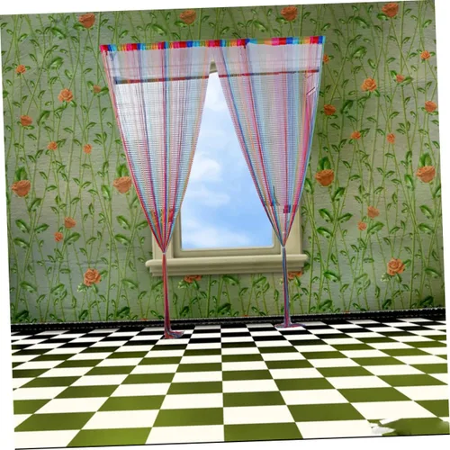 Vista 6 de Levemolo Panel de flecos con borlas, panel de flecos para puerta, panel de ventana de encaje, telón de fondo de fotos de boda, cortina de cinta