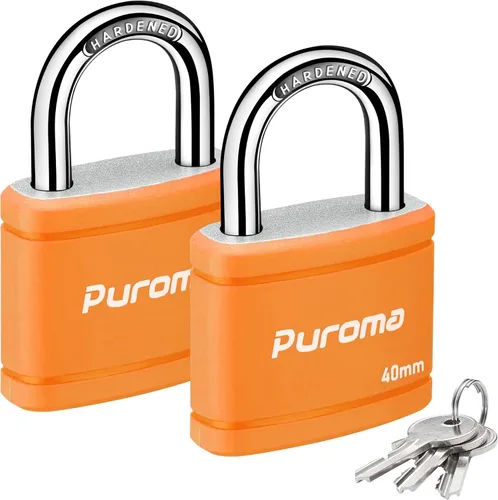Vista 17 de Puroma Candado con llave con 2 llaves iguales, cerradura de casillero de 7/8 pulgadas, cerraduras de alta resistencia para puerta, cerrojo, caja