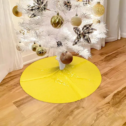 Vista 19 de ShinyBeauty Falda de árbol de Navidad rosa claro de 24 pulgadas, falda de lentejuelas para lápices/mini árboles, cubierta navideña para Año Nuevo