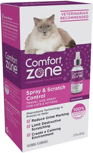 Vista 2 de Comfort Zone Spray and Scratch Control Calming Spray for Cats 2oz – Paquete de 2
