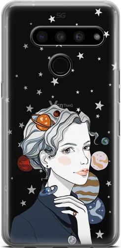 Vista 7 de Mertak Clear Phone Case Compatible with LG Stylo 6 5 4 K61 K51S K41S K30 K20 Q70 Q60 Design Abstract Lightweight TPU Cover Slim Flexible Girls