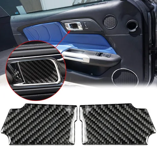 Vista 11 de Xotic Tech - Cubierta para panel de cambio de marchas, fibra de carbono suave auténtica, compatible con Ford Mustang 2015-2023 Negro carbón