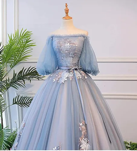 Vista 5 de Vestido de tul para mujer, vestido de fiesta de noche, vestido formal de desfile