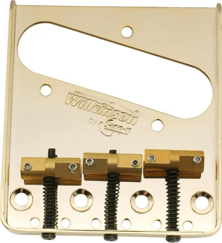 Vista 8 de Wilkinson WTB Vintage Telecaster Bridge 3 Sillines de latón compensado para guitarra eléctrica estilo Tele, negro