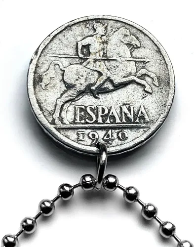 Vista 3 de 1940 España España 10 Cent moneda colgante escudo Español Madrid Barcelona Sevilla Granada Zaragoza Toledo Cádiz Tenerife Córdoba Valencia Málaga