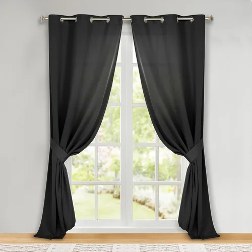 Vista 122 de Superior Cortinas Opacas, Oscurecimiento de Habitación, Dormitorio, Cortinas, Cocina, Acentos de Ventana de Sala de Estar, Bloqueo Solar, Térmico