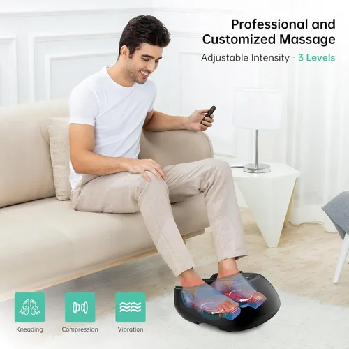 Vista 3 de Snailax Shiatsu masajeador de cuello y hombros Shiatsu masajeador de pies con compresión de calor amasamiento vibración