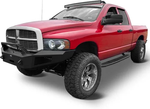 Vista 2 de Hooke Road Ram 2500 Parachoques delantero y trasero de ancho completo con placa de cabrestante para Dodge Ram 2500 3500 2003 2004 2005 Combo