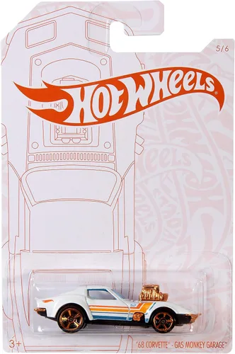 Vista 3 de Hot Wheels 2020 Pearl and Chrome 5/6 - '68 Corvette Gas Monkey Garage (blanco)
