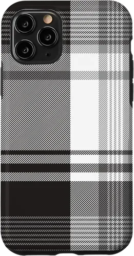 Vista 29 de Black White Grey Plaid Winter Fall Halloween Pattern Design Case for iPhone 17