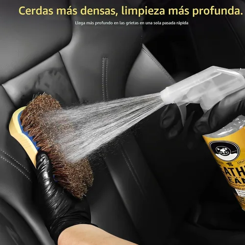 Vista 3 de YeewayVeh Cepillo de Limpieza de Cuero con Cerdas de Crin de Caballo - Cepillo Mejorado de Cerdas Largas para Cuero de Automóvil con Agarre Suave