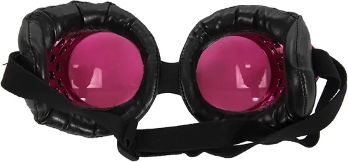 Vista 4 de elope Gafas de cosplay de disfraz de aviador radiactivo Steampunk rosa