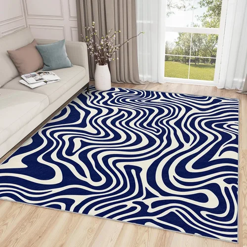 Vista 11 de Alfombra geométrica para habitación de niños, alfombra de 2 x 3, alfombra geométrica, alfombra abstracta futurista neón, alfombra rosa intenso