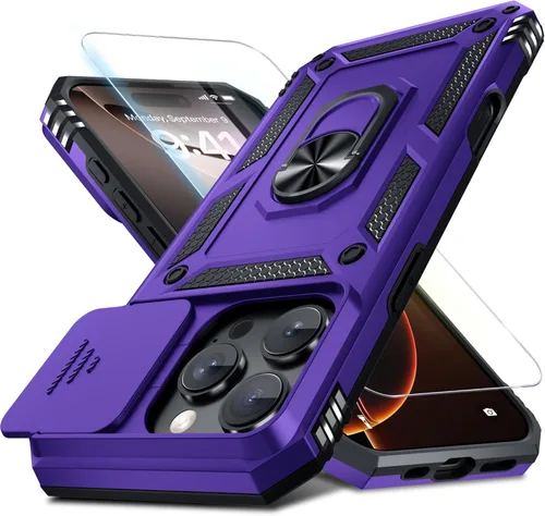 Vista 99 de Janmitta Funda para iPhone 8 Plus/7 Plus/6 Plus, Cubierta de Teléfono con Cubierta Deslizante Integrada para Lente de Cámara + Protector