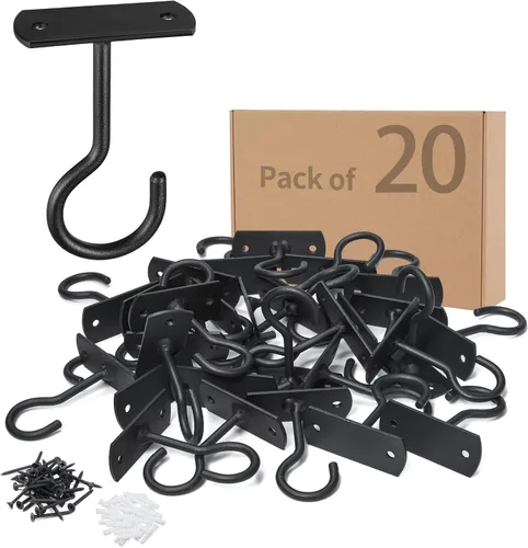 Vista 17 de Ganchos de techo para plantas colgantes, paquete de 2.5 pulgadas, ganchos de pared para plantas, luces, macetas, linternas, comederos de pájaros