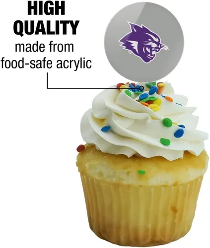 Vista 3 de Abilene Christian - Juego de 6 palillos para cupcakes con logotipo secundario