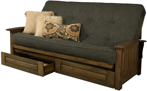 Vista 13 de Kodiak Furniture Washington - Marco de futón tamaño Queen con cajones de almacenamiento, marco de futón de madera con colchón incluido en color azul