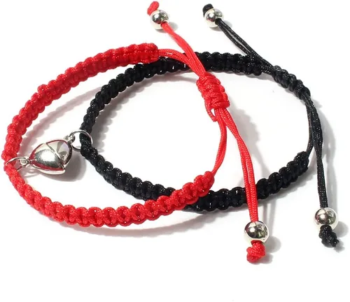 Vista 6 de 2 pulseras magnéticas para parejas para mujeres y hombres, atracción de sol y luna a juego, pulseras hechas a mano, regalos para novio, novia, mejor