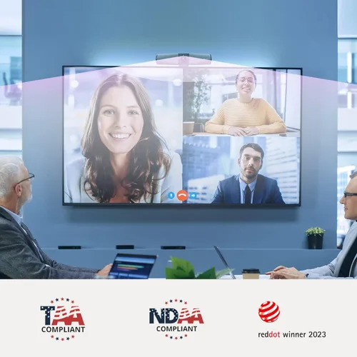Vista 6 de AVerMedia PA511D - Cámara de videoconferencia 4K, altavoz, cancelación de eco, autoframing, certificado por zoom, red con cable y conexión de cable