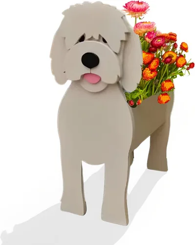 Vista 66 de Macetero de flores para perros, regalos para mujeres, bonitas macetas de PVC para perros, macetas para interiores y exteriores, maceta de jardín