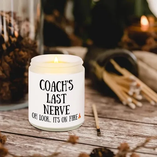 Vista 6 de Niyewsor Regalos de entrenador de fútbol, vela de cera de soja perfumada a lavanda, el mejor regalo de entrenador del equipo de baloncesto/béisbol