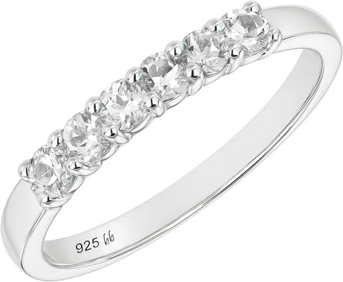 Vista 13 de Boston Bay Diamonds Sterling Silver 6 Birthstone Eternity Fashion Band 01 de enero - Granate genuino